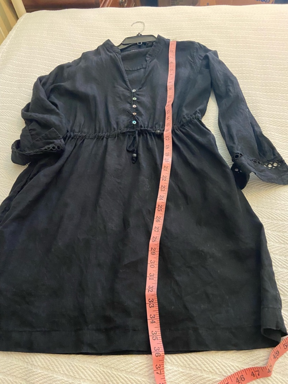 Tahari linen A-line midi dress